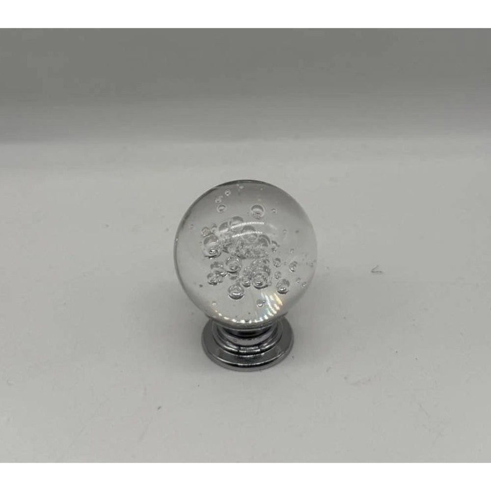 Clear Bubbles Real Glass Round,Drawer Dresser Cabinet Pull Knob Pack of 10.A2